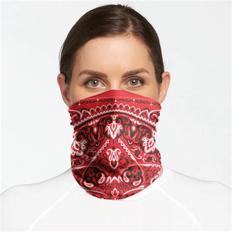 Paisley Bandana Print Face Mask Neck Gaiter Q Finder Trending Design