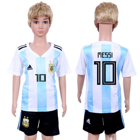 Argentina 10 Messi Youth 2018 Fifa World Cup Soccer Jersey