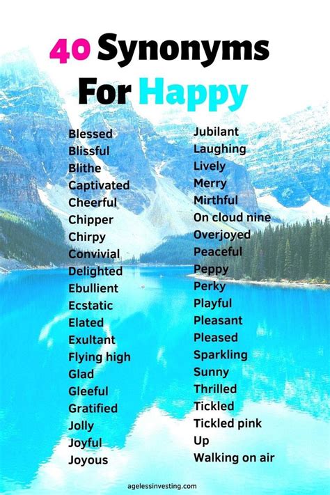 1000 Positive Words To Write The Life You Want Happy Synonyms Good