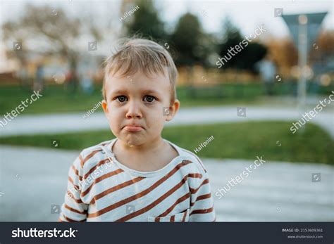 Sad Little Boy Crying Outside Park Stock Photo 2153609361 Shutterstock