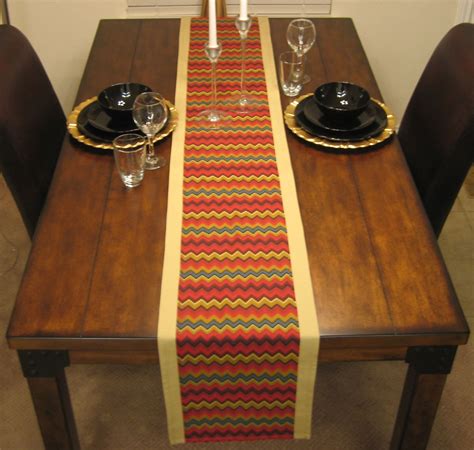 everday multicolored chevron dining room table runner ...