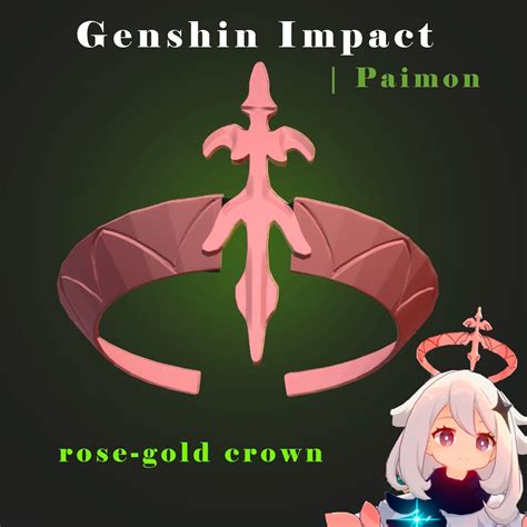 Genshin Impact Paimon Rose Gold Crown Halo 3d Model 3d Printable Cgtrader