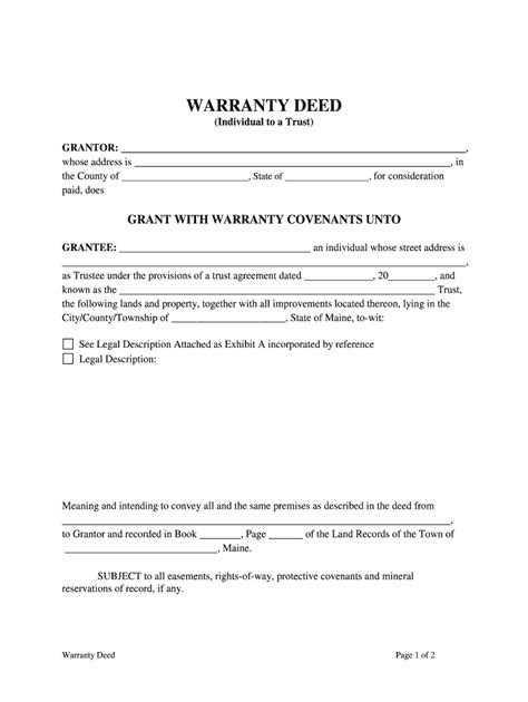 Maine Warranty Deed Form Fill Out And Sign Printable Pdf Template Signnow