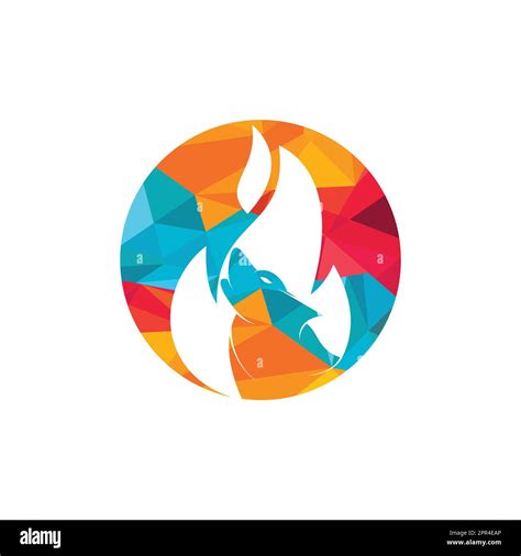 Wolf Fire Vector Logo Design Template Stock Vector Image And Art Alamy
