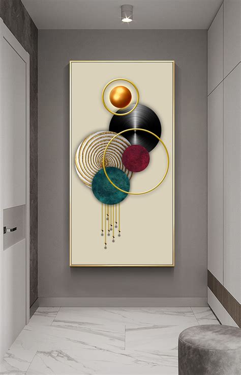 Luxury Crystal Circle Three Dimensional Decorative Canvas Print Wall