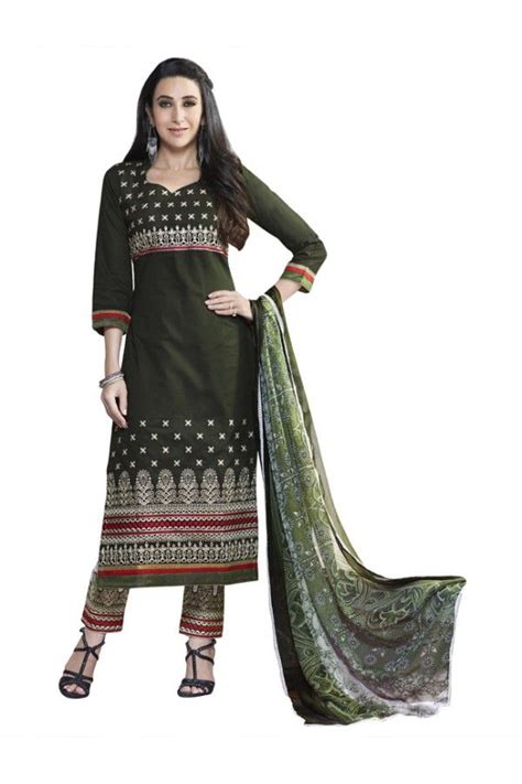 Karishma Kapoor In Green Salwar Suit 18348 Dress Materials Designer Dresses Saree Designs