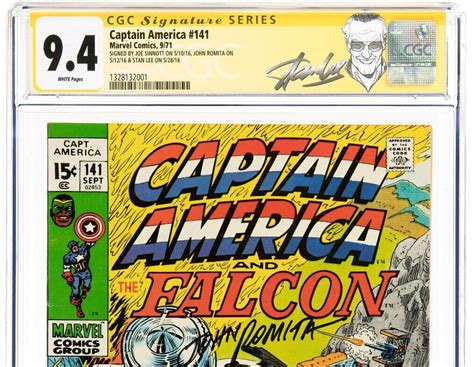 Captain America 141 Signed Ss Stan Lee Joe Sinnott John Romita 1971