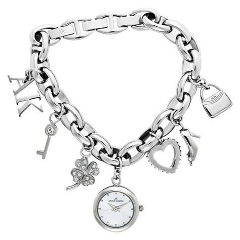 Anne Klein Anne Klein Womens Swarovski Charm Bracelet Watch 10