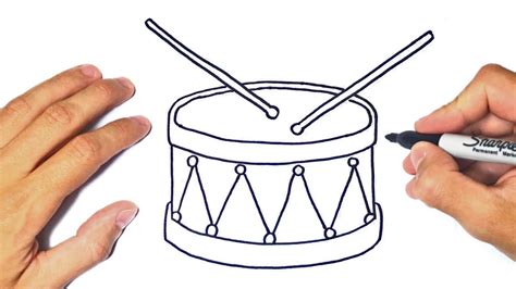 How To Draw A Drum Step By Step Drum Drawing Lesson