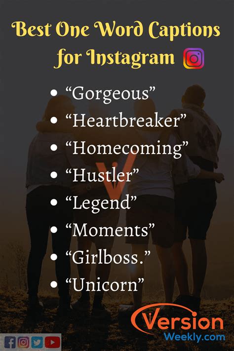 One Word Instagram Captions For Girls And Boys Best One Word Captions