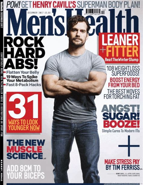The Cover Of Mens Health Magazine With A Man In Grey Shirt And Jeans