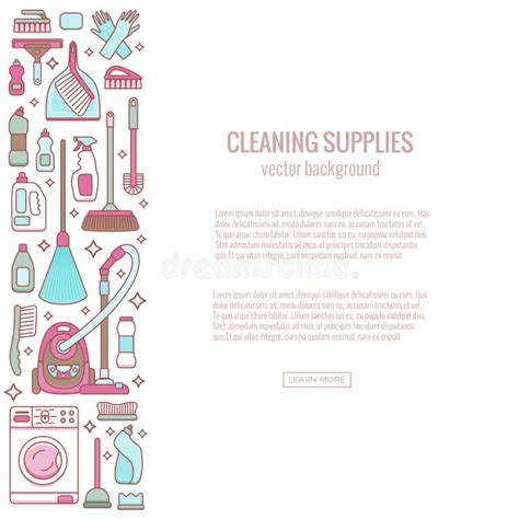 Household Cleaning Supplies Stock Vector Illustration Of Clean