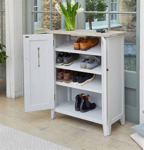 Shoe cabinet storage units shoe rack cupboard shoes organizer drawer hallway diy. Ridley Grey Shoe Storage Cupboard By The Orchard Furniture ...