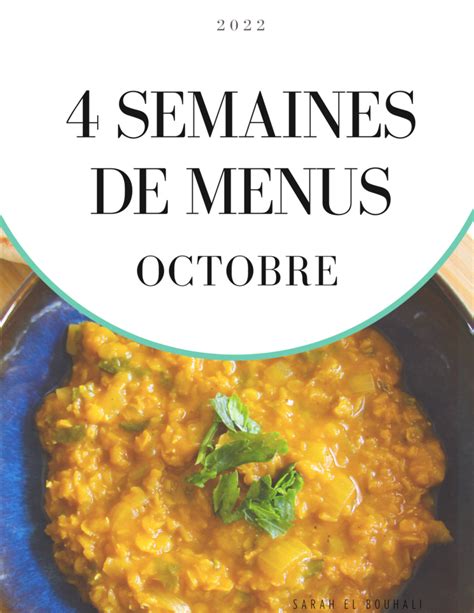 Menus Octobre Semaines De Menus Lbhl Di T Tique