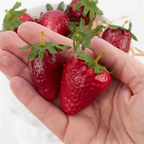 Artificial Strawberries Vase And Bowl Fillers Home Decor Factory Direct Craft