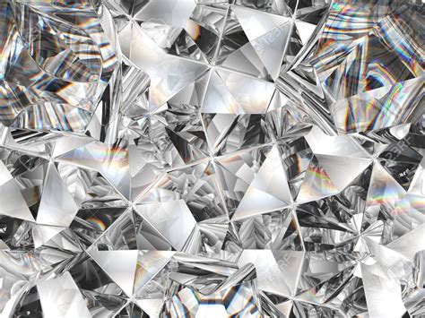 Diamond Texture Closeup And Kaleidoscope Top View Of Round Gemstone 3d