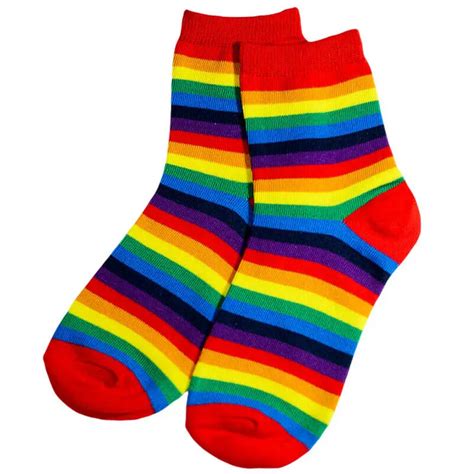 Multi Colour Rainbow Thin Stripedstripy Ladieswomens Ankle Socks Uk 4 8 Pridesocks Aliexpress