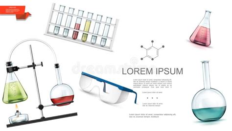 Realistic Chemical Laboratory Concept Stock Vector Illustration Of Concept Microscope
