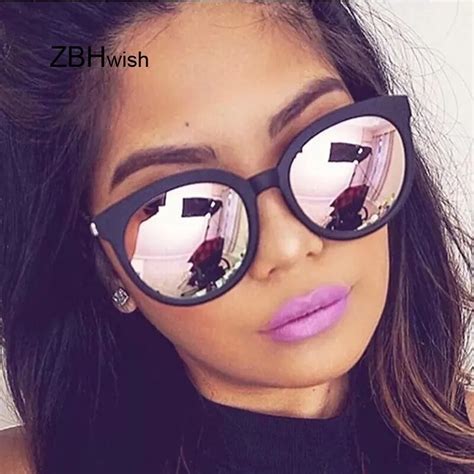 Cat Eye Pink Sunglasses Women Shades Mirror Square Sunglasses Female Luxury Coating Fashion