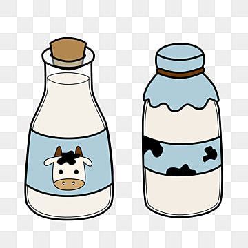 Cartoon Cute Milk Bottle Vector Illustration Milk Clipart Milk Bottle