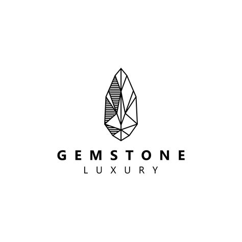 Premium Vector Stone Gem Gemstone Line Art Logo Icon Vector Design