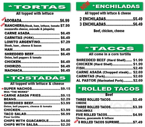 Los Betos Mexican Food Menu In Caldwell Idaho Usa