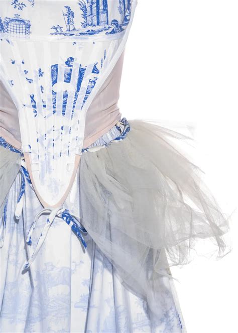 Vivienne Westwood Toile De Jouy Printed Cotton Dress With Pannier Ss