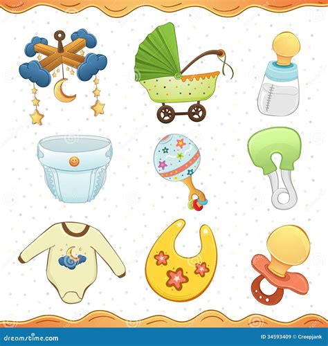 Baby Stuff Cartoon Icon Collection Royalty Free Stock Images Image