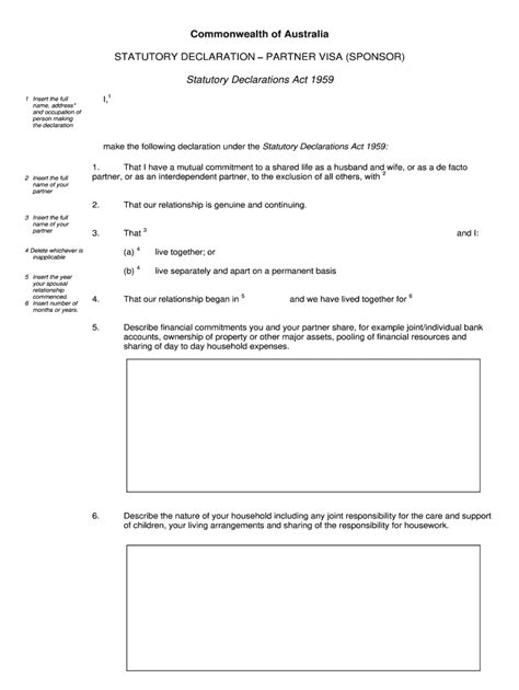 Statutory Declaration Form Applicant Fill Out And Sign Printable PDF