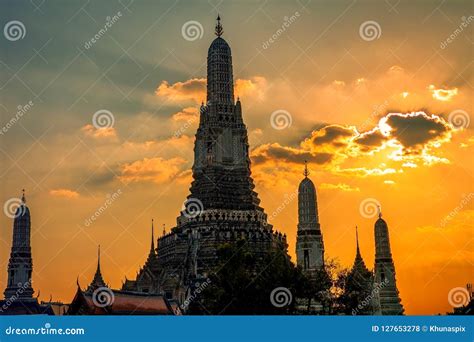 Wat Arun Pagoda Landmark Of Bangkok Thailand Capital Stock Photo
