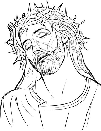 Jesus Face Outline Coloring Pages