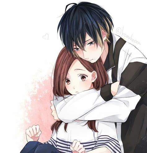 Cute Anime Couple In Love Hug Anime Girl