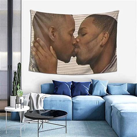 Two Black Men Kissing Meme Tapestry Wall Hanging Anime Tapestries Wall Art Wall Tapestry Home