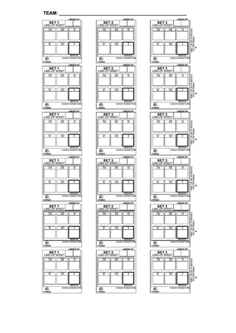 Line Up Sheet For Volleyball Okrva Printable Pdf Download