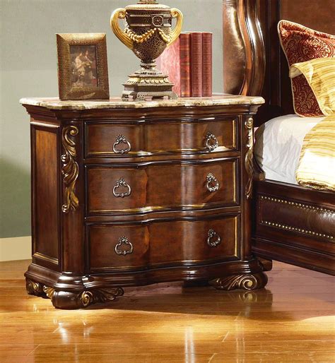 Cherry Leather Cal King Bedroom Set 5pcs Imperial Mcferran B3000