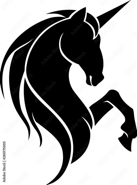 Unicorn Symbol Bust Silhouette Stock Vector Adobe Stock
