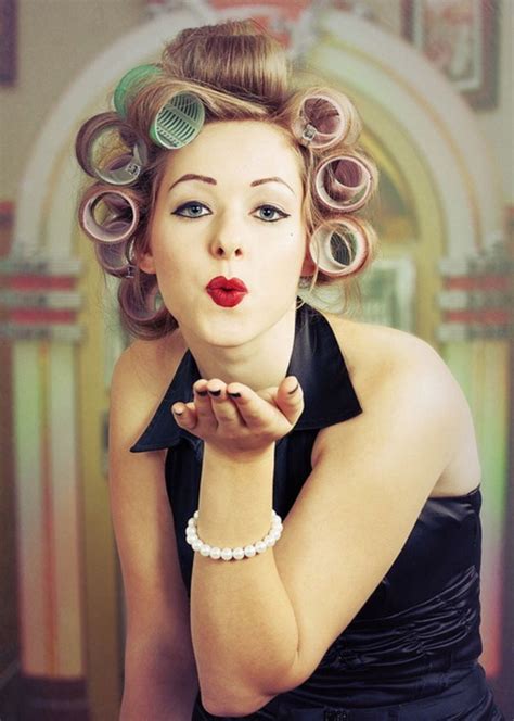 bobs sleep in hair rollers pin curls roller set transgender girls pin up style curlers