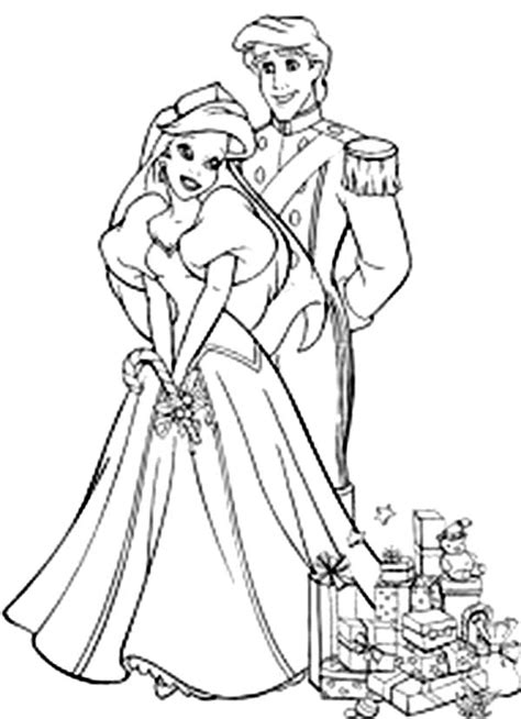 Prince and princess coloring pages. Ariel And Prince Eric After Wedding Coloring Page: Ariel ...