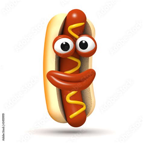 3d Hot Dog Smiles In Contentment Stock Photo And Royalty Free Images