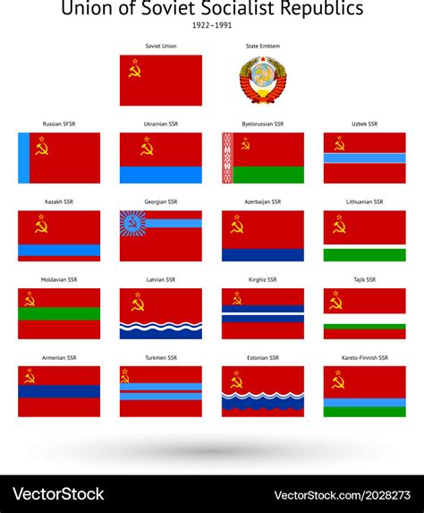 Soviet Union Ussr Flags Collection Royalty Free Vector Image