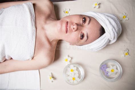 The Beautiful Girl Lying In Spa Massage Sauna Stock Image Image Of Regeneration Bath 93395627