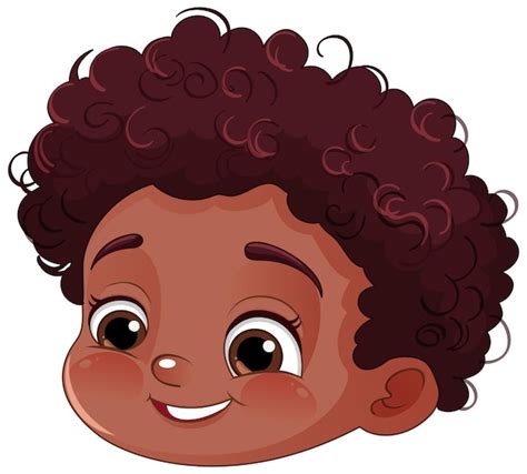 Personnage De Dessin Animé Enfant Afro Américain Vecteur Gratuite