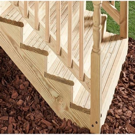 Severe Weather 5 Steps Pressure Treated Redwood Wood Outdoor Stair