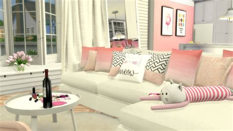 The Sims 4 Speed Build Girly Pink Apartment Cc Links Doovi