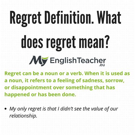 Regret Definition What Does Regret Mean