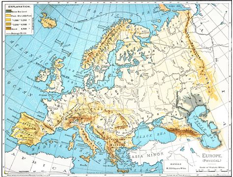 European Physical Features Map