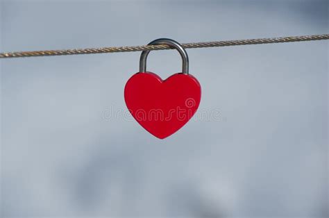 Red Heart Lock Love Padlock Stock Photo Image Of Opening