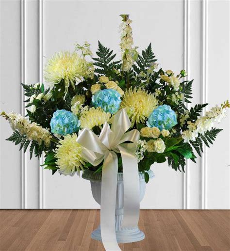 Blue Sympathy Floor Basket Avas Flowers