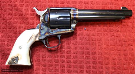 Colt Single Action Army Blue With Case Hardened W Stag Grips 357 Magnum