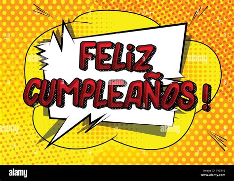 Feliz Cumpleanos Happy Birthday In Spanish Vector Illustrated